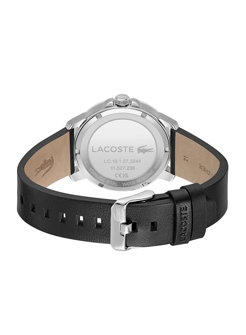 LACOSTE ساعة يد جلدية دائرية الشكل أنالوج للرجال 2011275 - 41 ملم - Image 3