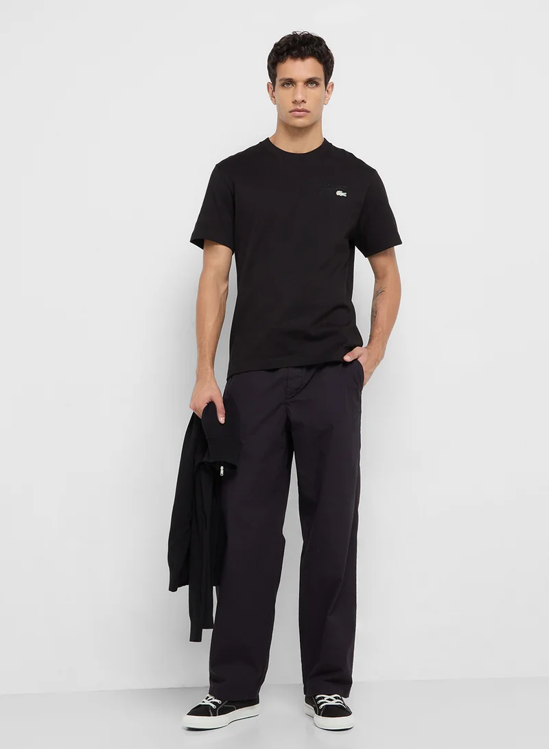 LACOSTE Embroidered Crew Neck T-Shirt
