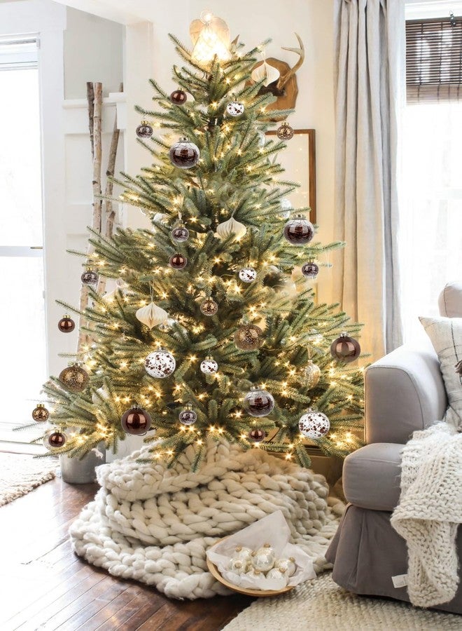 Briful 50mm/1.97" Shatterproof Clear Plastic Christmas Ball Ornaments Decorative Transparent Xmas Balls Baubles Set with Stuffed Delicate Decor Hanging Christmas Tree Ornaments(24 Counts, Brown) - Image 3