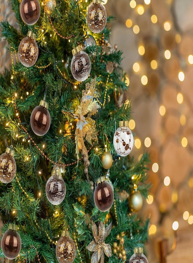 Briful 50mm/1.97" Shatterproof Clear Plastic Christmas Ball Ornaments Decorative Transparent Xmas Balls Baubles Set with Stuffed Delicate Decor Hanging Christmas Tree Ornaments(24 Counts, Brown) - Image 4