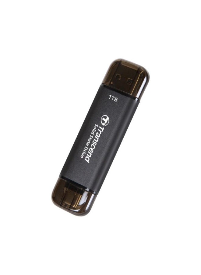 ترانسيند 11 Transcend 310C 1TB USB C & USB A External Portable SSD, Up to 1,050 MB/s,Black, for iPhone 15 pro max, MacBook, Ipad, Laptop and Desktop TS1TESD310C - Image 2