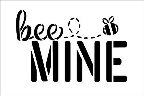 Studio R 12 Bee Mine Stencil with Bumblebee by StudioR12 | Cursive Script | Reusable Mylar Template | Paint Wood Sign | Craft Funny Valentine Gift | DIY Holiday Home Decor | Select Size (9 x 6 inches) - Image 3