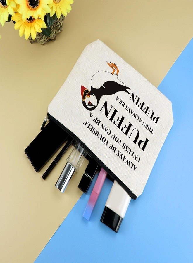 Mikela Puffin Gifts Puffin Bird Lover Gift Cosmetic Bag Animal Lover Gift for Women Makeup Bag Birdwatcher Gifts Seabird Gift Idea Christmas Birthday Graduation Gift for Daughter Friends Sister Travel Pouch - Image 4