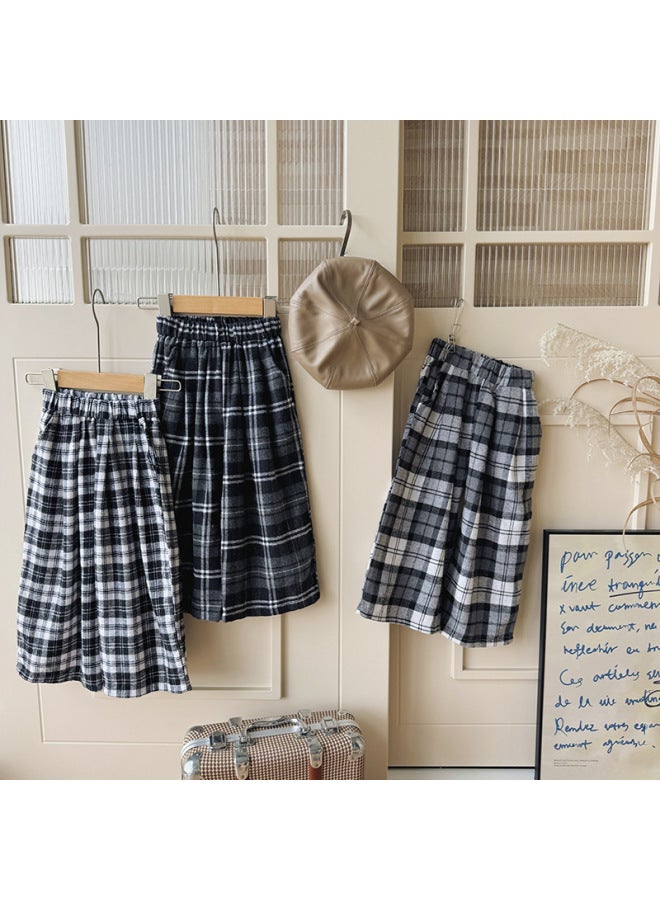 PLAID Pants Women Autumn Winter New Loose Drape Straight Leg Pants Retro Lazy Style Wide Leg Pants - Image 2