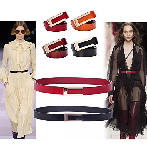 CaserBay Women's Belt Soft Genuine Leather Belts Waist Belt Gold Solid Color Buckle Waistband For Pants, Jeans, Burgundy, For Waist 29"- 31", Women Size S-M, 4-6 - Image 5