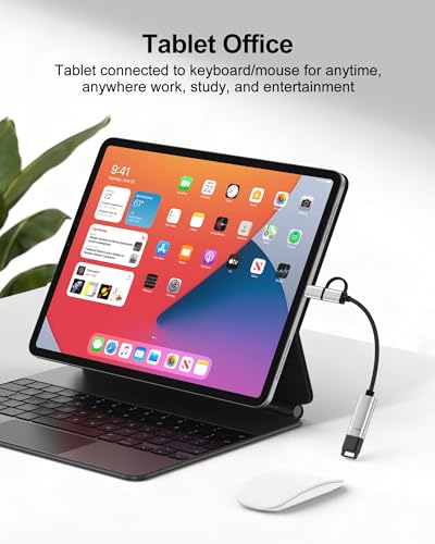 Haoano 2-in-1 USB C/Lightning to USB 3.0 Adapter, USB to USB C OTG Adapter Cable, 5Gbps High-Speed Data Transfer Lightning OTG Adapter Compatible with iPhone 17/16/15/14/13/12/11 Pro, Galaxy S26/S25/S24/S23 - Image 5