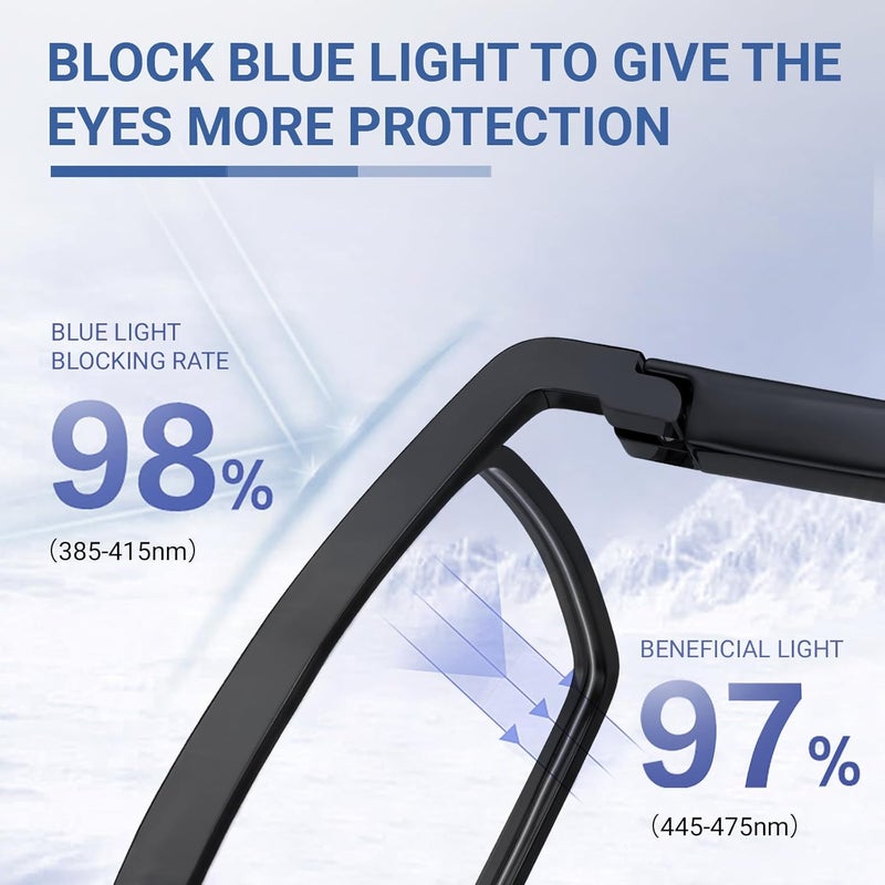 TERAISE 4PCS Fashion Anti-blue light Reading Glasses Men Women Computer Reader(2.25X) - Image 3