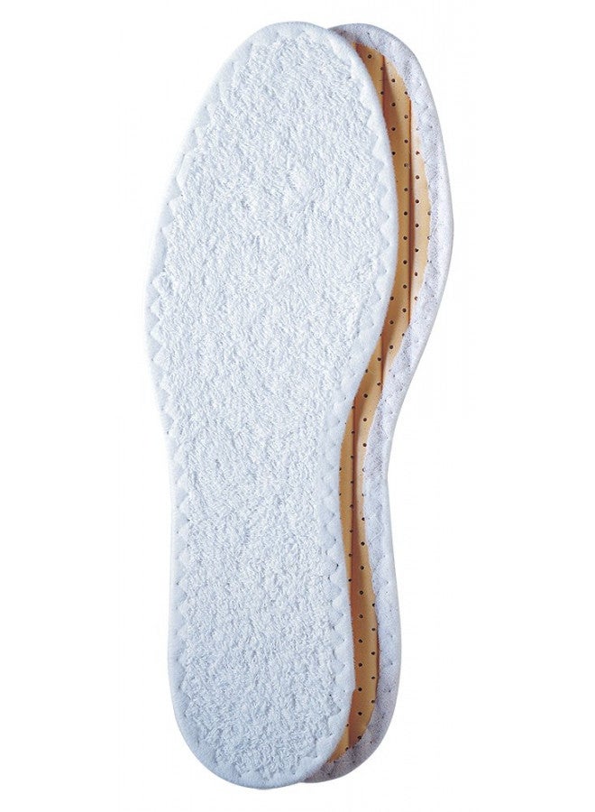 Pedag Pedag Summer | Terry Cotton Sockless Insoles | Barefoot Inserts | Handmade in Germany | Absorbs Sweat & Controls Odor | Wear Without Socks | Washable | US Men 11/ EU 44 | White | 1 Pair - Image 1
