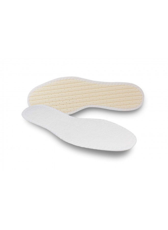Pedag Pedag Summer | Terry Cotton Sockless Insoles | Barefoot Inserts | Handmade in Germany | Absorbs Sweat & Controls Odor | Wear Without Socks | Washable | US Men 11/ EU 44 | White | 1 Pair - Image 2