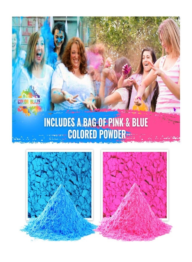 Color Blaze كرة قدم للكشف عن جنس المولود من كولور بليز - كرة مقاس 5.5 بوصة مزينة بمسحوق ملون باللونين الوردي والأزرق - مثالية لحفلات الكشف عن جنس المولود في الهواء الطلق - استخدميها لتزيين الحفلات بطريقة ممتعة وأفكار رائعة - Image 2