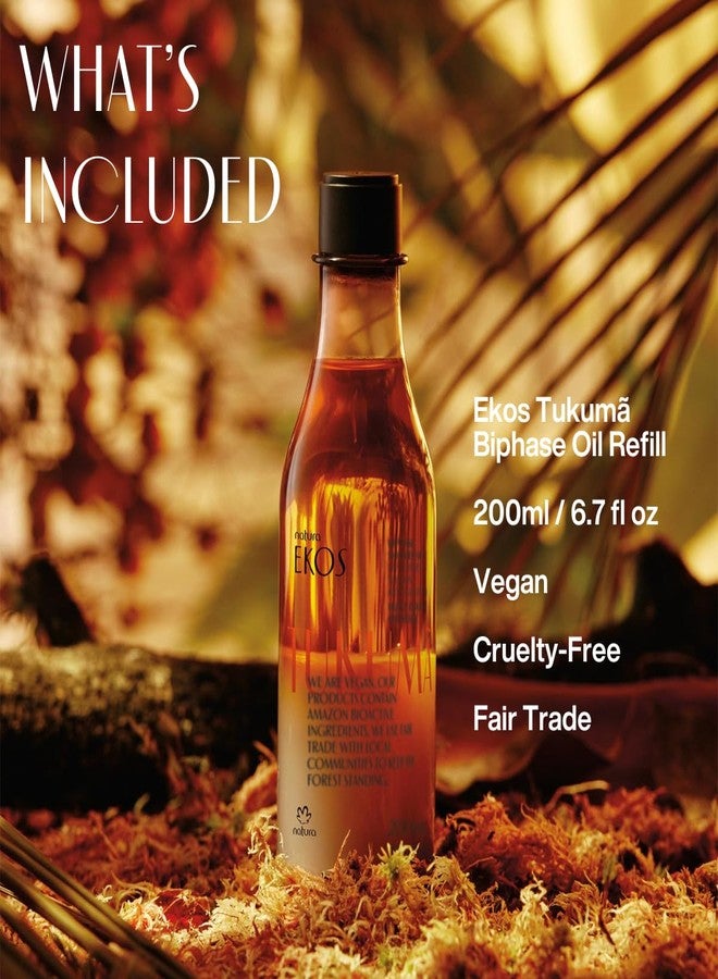 natura - Ekos Tukumã Biphase Shower Oil Refill - Replenishing In-Shower or Bath Body Oil - Anti-Signs of Aging - Skin Moisturizer - Vegan Skin Care - Brazilian Beauty Secrets - 6.7 fl oz (200ml) - Image 4