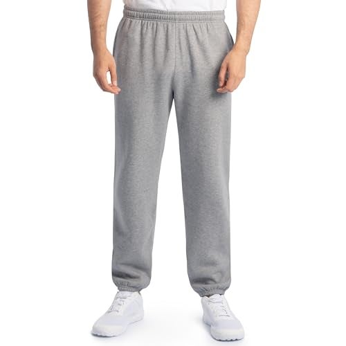 Fruit Of The Loom Mens Eversoft Fleece Elastic Bottom With Pockets, Relaxed Fit, Moisture Wicking, Breathable Sweatpants, Grey Heather, XX-Large US - Image 1