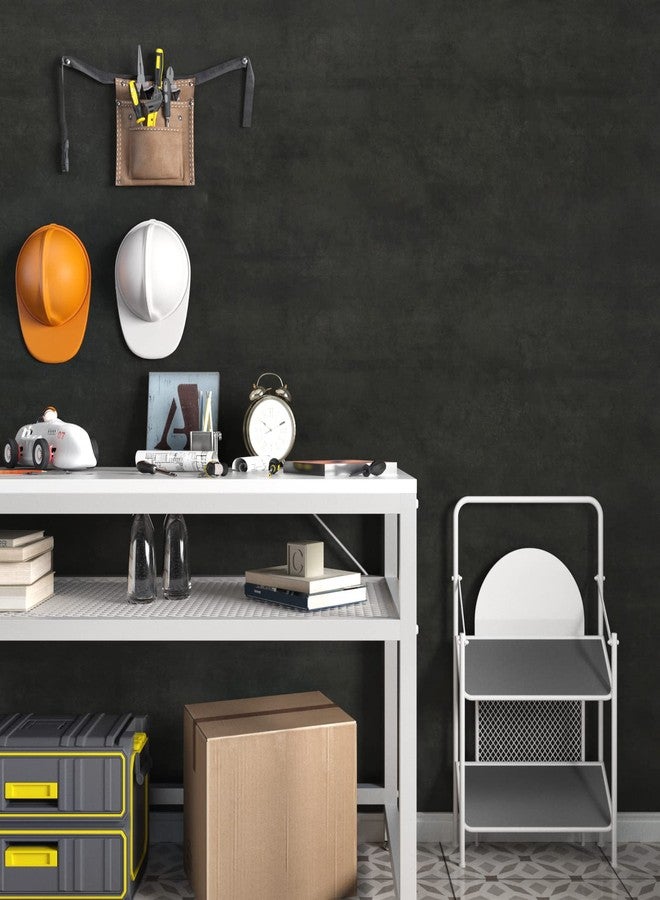 Wallercity ورق حائط خرساني رمادي داكن من Wallercity لجدار المطبخ، ورق اتصال أسمنتي أسود لسطح العمل، ورق حائط أسمنتي رمادي غير لامع منقوش لغرفة النوم والحمام، فيلم فينيل مقاوم للماء 24 بوصة × 394 بوصة - Image 2