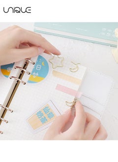Unique 60 Pcs Moonstar Shape Paper Clips with Clear Box - Rose Gold and Yellow Gold - Funny Cute Paperclips Bookmarks Planner Clips for Fun Office Supplies School Gifts Wedding Decoration  - Image 3