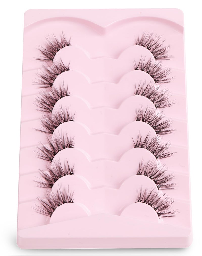 Onlyall Half Eyelashes Corner Lashes Natural Lashes Half Lashes Wispy End Lashes Corner Eyelashes 3/4 Lashes 7 Pairs C18 - Image 5