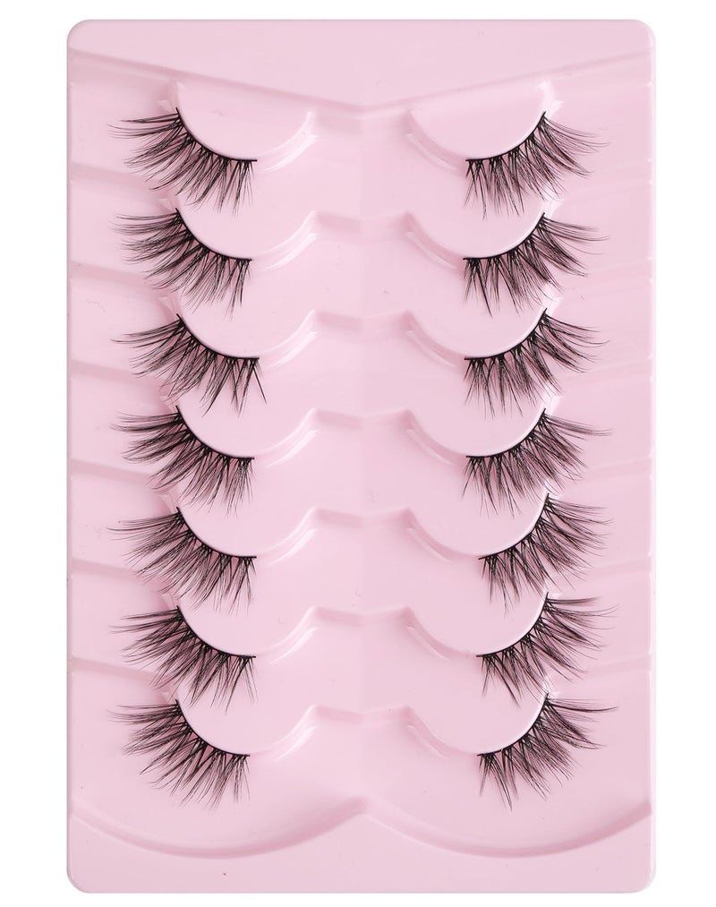 Onlyall Half Eyelashes Corner Lashes Natural Lashes Half Lashes Wispy End Lashes Corner Eyelashes 3/4 Lashes 7 Pairs C18 - Image 4