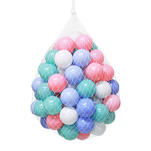 Wonder Space Soft Pit Balls, Chemical-Free Crush Proof Plastic Ocean Ball, BPA Free with No Smell, Safe for Toddler Ball Pit/Kiddie Pool/Indoor Baby Playpen (50 Balls, Mix - Pastel) - Image 1