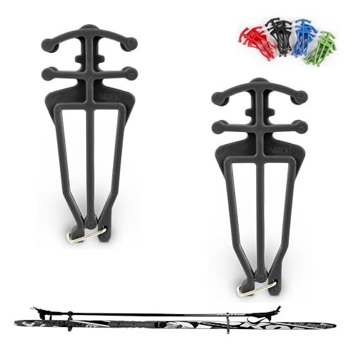 Bagdent Cross Country Skis and Poles Holder – 1 Pair, Universal Nordic Ski Pole Carrier (Black) - Image 1