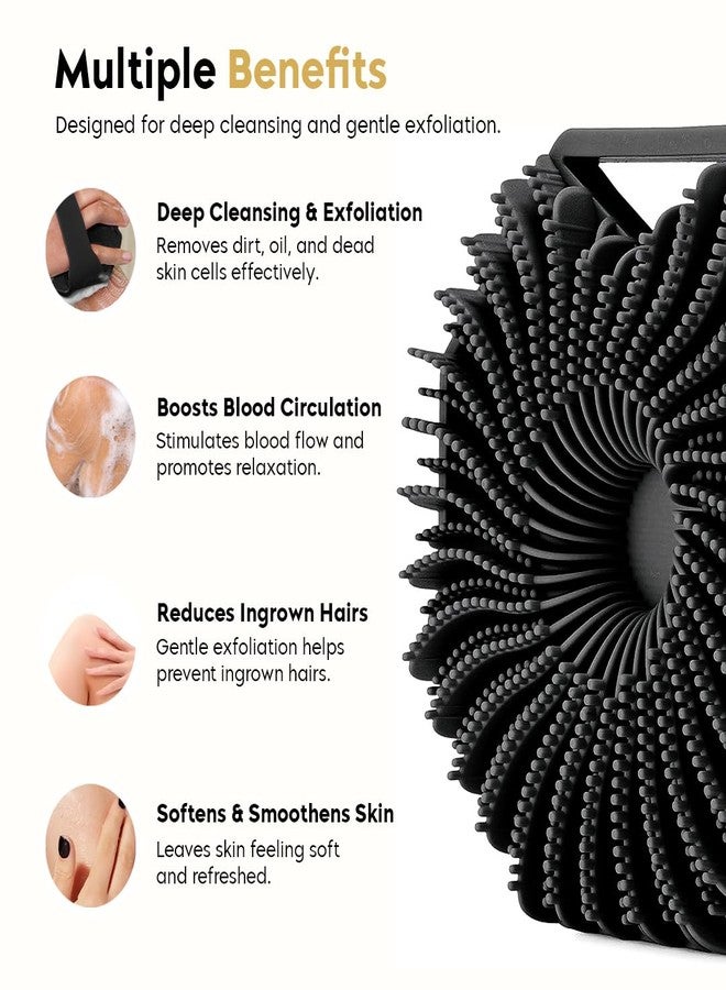 Multibrite Silicone Body Scrubber - Deep Cleansing & Exfoliating Shower Brush for Soft, Smooth Skin, Improves Skin Texture, Boosts Circulation, Gentle & Hygienic Bath Scrubber for Men & Women - Image 4