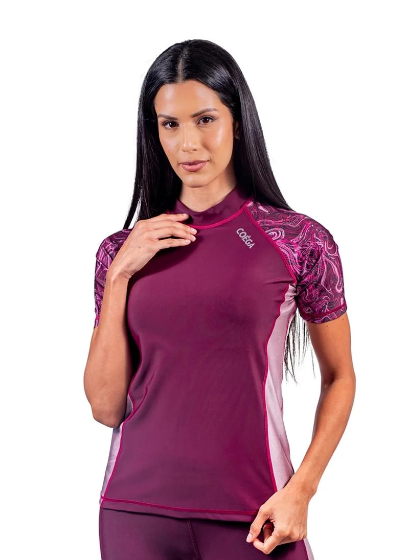 COEGA SUNWEAR COEGA Ladies Rashguard Short Sleeve - Maroon Marble
