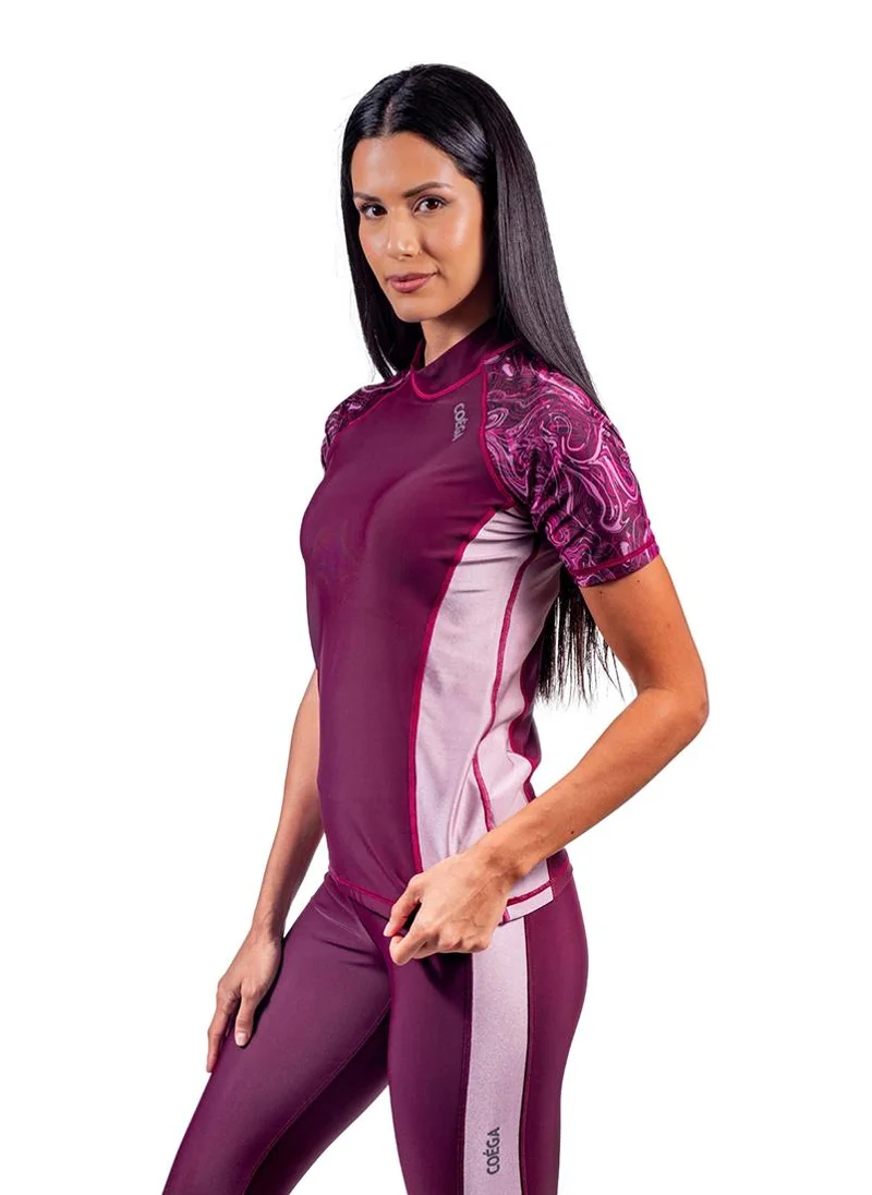 COEGA SUNWEAR COEGA Ladies Rashguard Short Sleeve - Maroon Marble