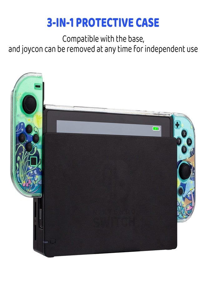 RHOTALL Cute Clear Hard Case Compatible with Nintendo Switch, Glitter Protective Cover Accessories for Switch Console and Joycon Controller with Anti-Scratch Design - Glowworm - Image 5
