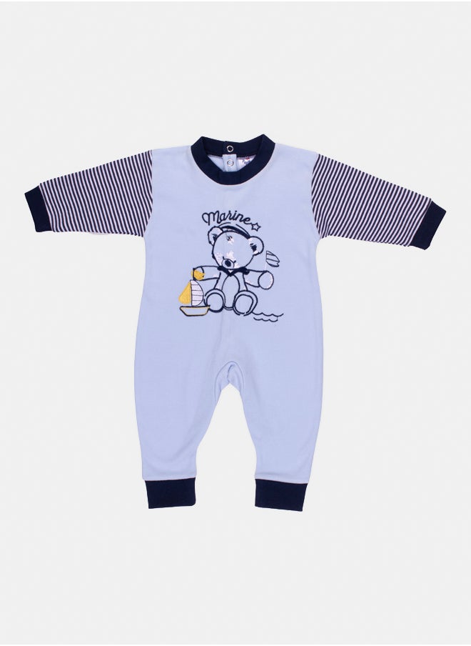 Papillon Bear and boat striped jumpsuit 