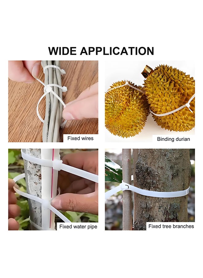 Nylon Cable Ties 100 Pack White Various Sizes Multi-Purpose Self-Locking Nylon Cable Cord Management Suitable For Home, Office, Garden, Workshop Plastic Cable Ties Length 400mm  - Image 5