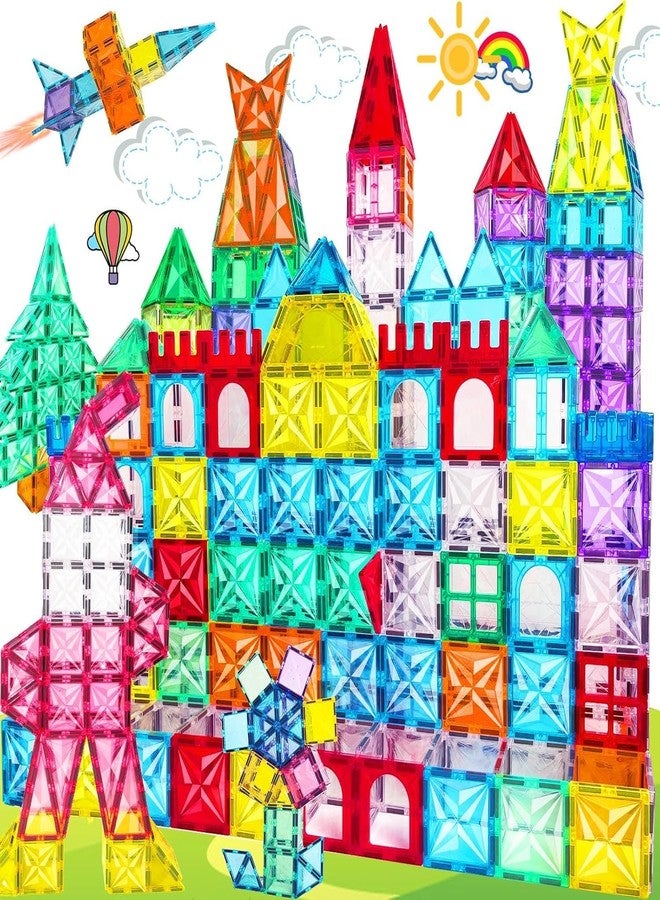 SNAPTRON Magnetic Blocks for Kids Tiles -100 Pieces Set Gifts for Girls, Boys Magnetic Building Blocks for 3+ Yrs, 4 5 6 7 8 9 10/ Constructing & Learning Builder Educational Kids Magnetic Blocks Game - Image 1