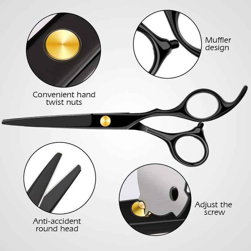 Himart Professional Home Hair Cutting Kit Home Haircutting Scissors Barber/Salon/Home Thinning Shears Kit with Comb and Case Black Cape for Men Women - Image 3