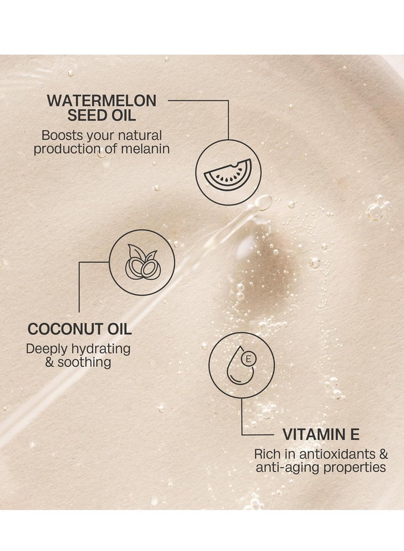 بالي بودي زيت تسمير البطيخ بعامل حماية من الشمس 15، مُحفِّز للميلانين للحماية من الشمس، 100 مل (3.4 أونصة سائلة) - Image 2