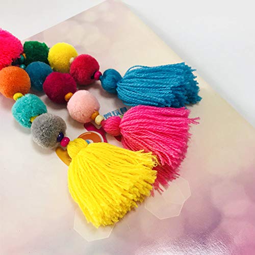 QTMY Colorful Tassel Bag Charm for Women,Layered Tassel Keychain Keyring Purse Handbag Decor Pendant (9) (1) - Image 5