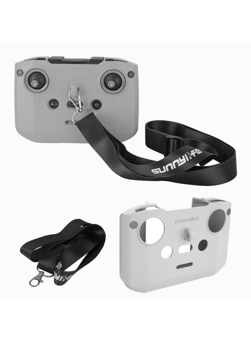 RC-N1 N2 N3 Silicone Sleeve Protective Cover with Strap for DJI NEO/Air 3 3S/Mini 4K/Mavic 3/Mini 4 3 Pro Remote Controller Accessories (Grey)  - Image 1