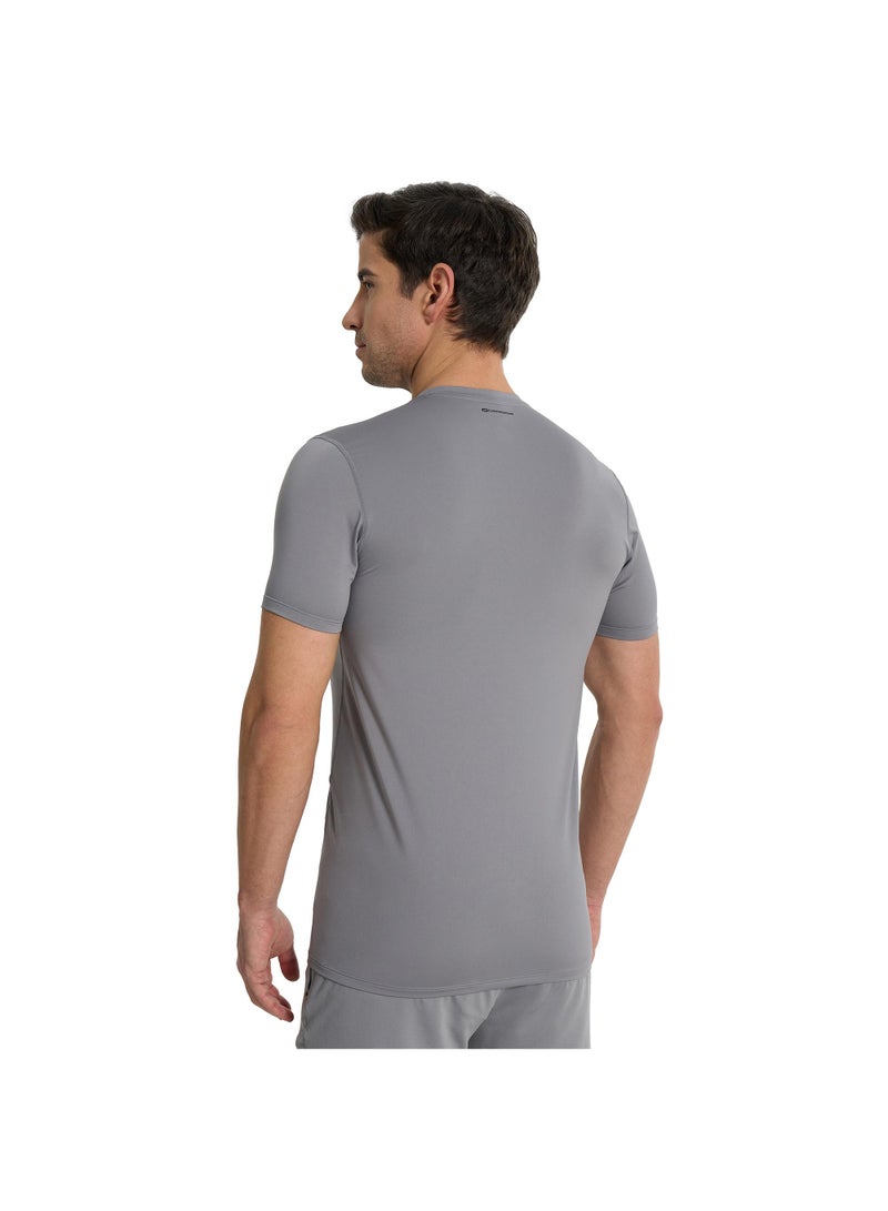 Athlex Men’s FLEX PRO Training T-Shirt Graphite EU 46 – Compression Fit, Anti-Odor, Quick-Dry Gym Tee with Mesh Panels & Muscle Support Tech - Image 4