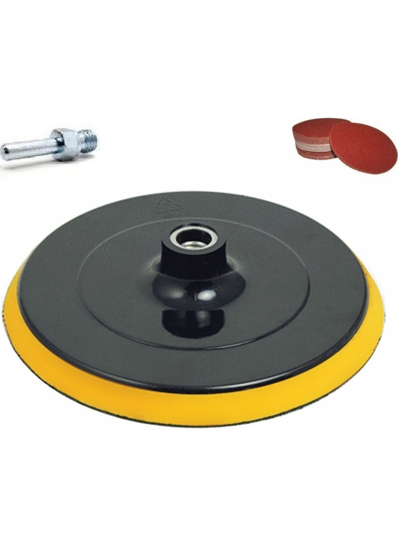 ZENGER - 115 Velcro Sanding Pad Adapter and 80 Grit Sandpaper Set of 5 - Image 1