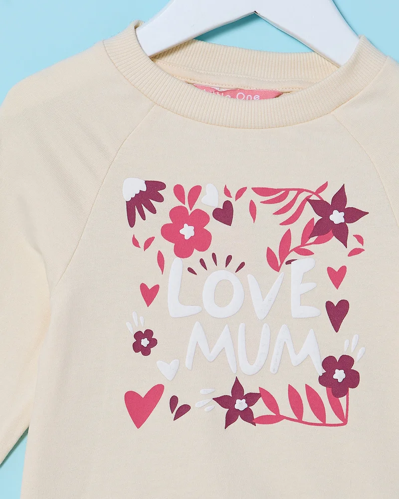 REDTAG Infant Boys Beige Printed Sweatshirt