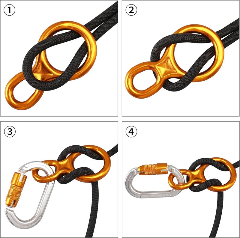 SOB Rescue Figure 8 Descender Belaying Belay Device Rock Climbing Rappelling Gear Aluminum Magnesium Alloy for Climbing,High Rescue,Mountaineering - Image 3
