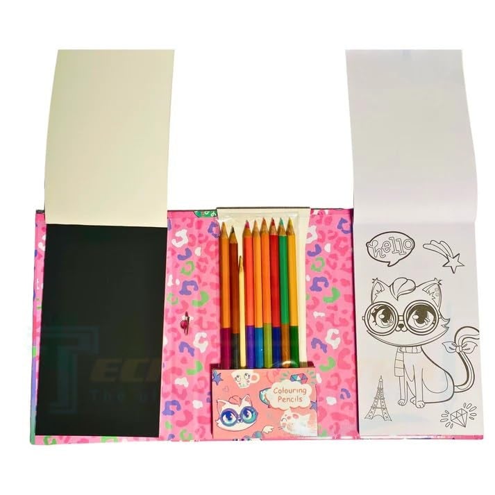 TECHNOCHITRA®Funny Cartoon Printed Coloring Kit with Coloring Book and Scratch Book for Kids - Image 4