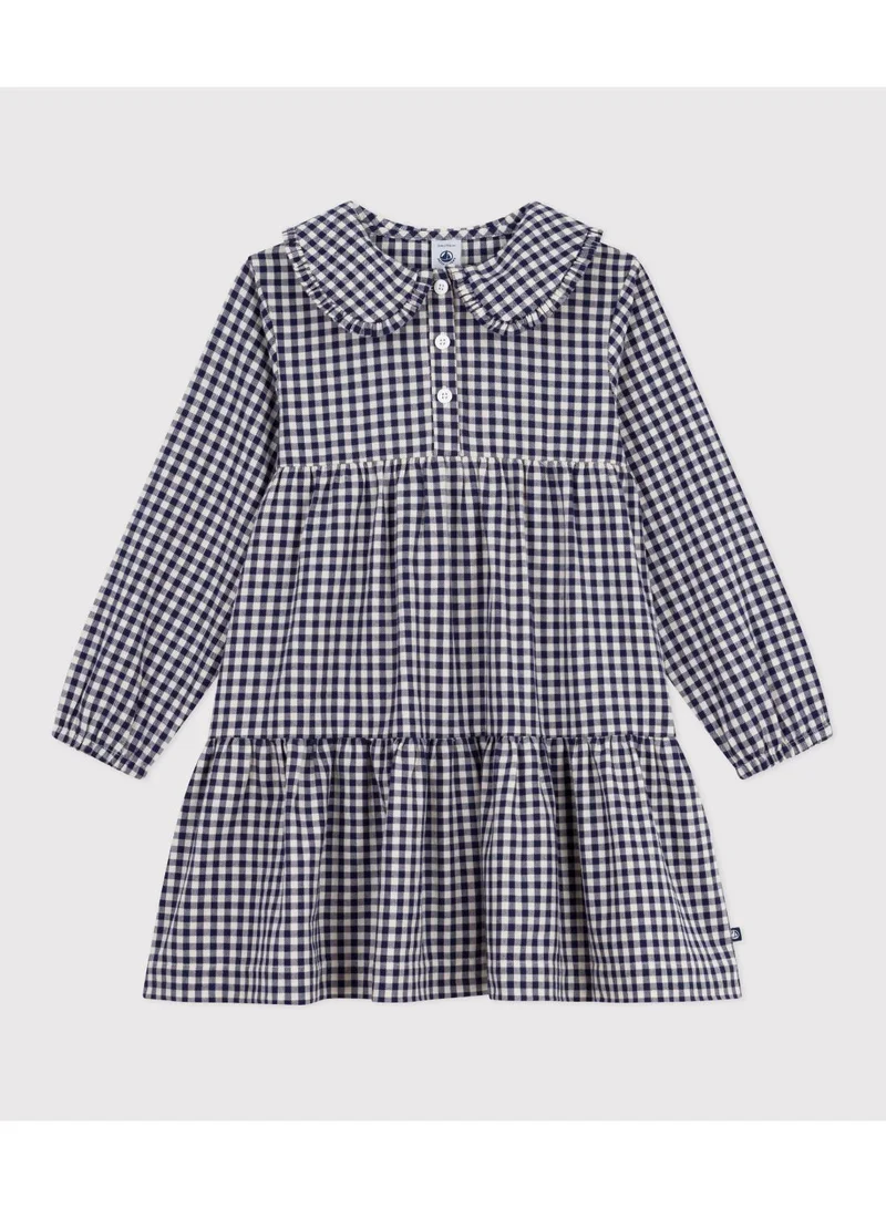 Petit Bateau Children's long-sleeved checked flannel dress