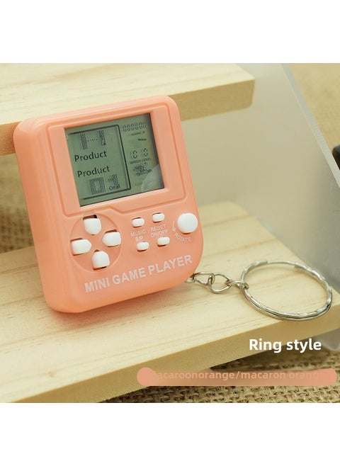 Mini Tetris Keychain Electronic Game Macaron orange