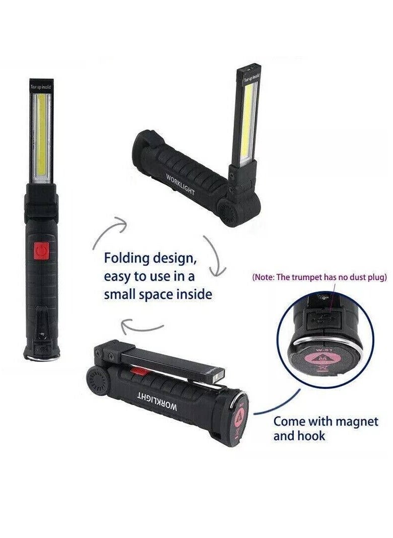 Beauenty LED Work Light,Rotate Grill Light and 5 Modes Bright LED Flashlights, COB Rechargeable Work Lights with Magnetic Base, Inspection Light for Car Repair, Household, Camping  - Image 3