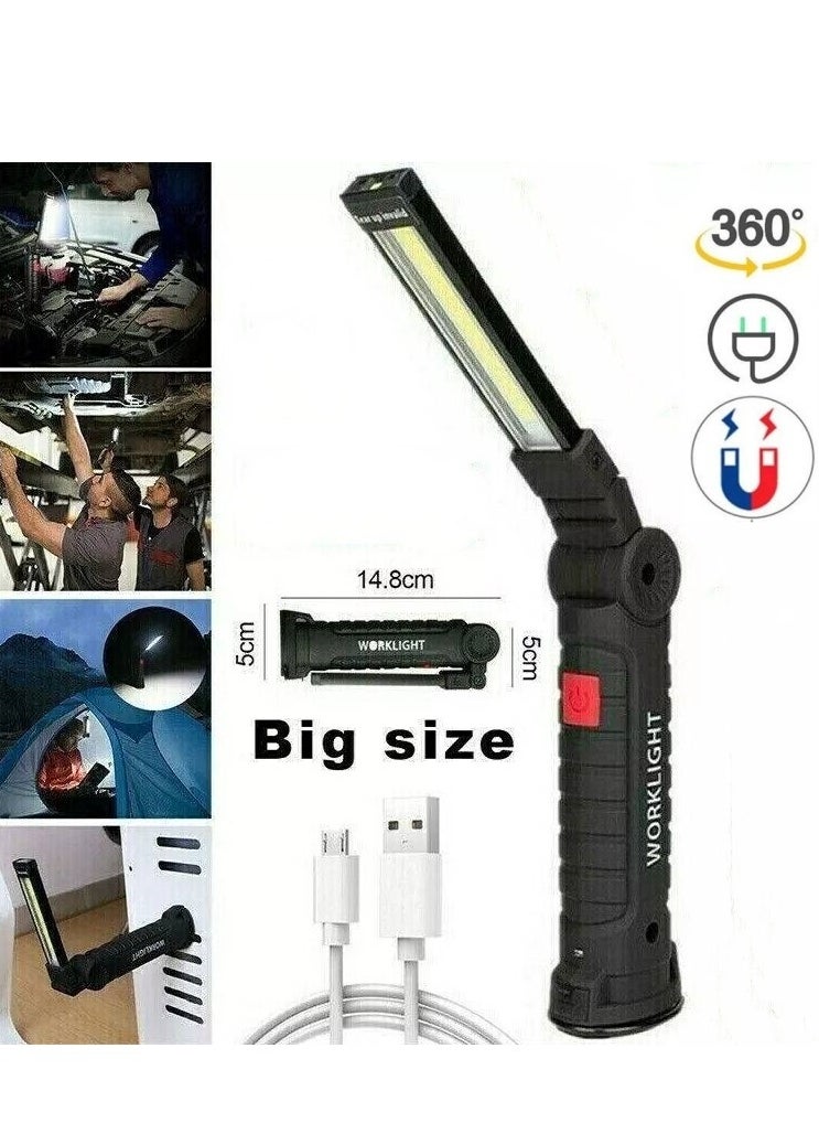 Beauenty LED Work Light,Rotate Grill Light and 5 Modes Bright LED Flashlights, COB Rechargeable Work Lights with Magnetic Base, Inspection Light for Car Repair, Household, Camping  - Image 1
