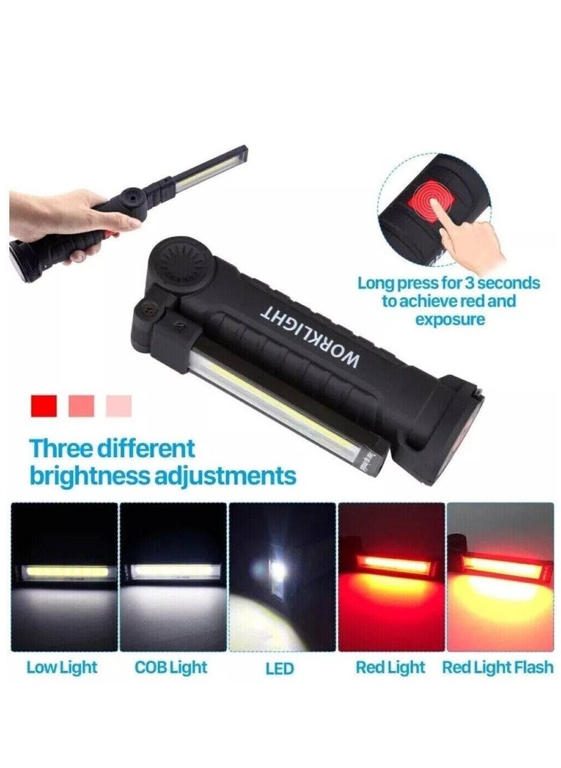 Beauenty LED Work Light,Rotate Grill Light and 5 Modes Bright LED Flashlights, COB Rechargeable Work Lights with Magnetic Base, Inspection Light for Car Repair, Household, Camping  - Image 4