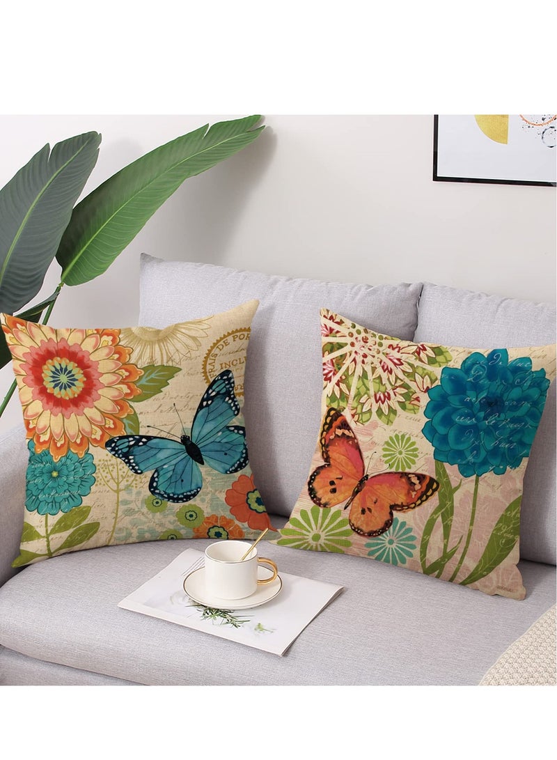 Excefore Throw Pillow Covers, 18x18 inch, Farmhouse Throw Pillow Covers, Decorative Pillow Covers, Square Pillowcase for Bed Sofa Chair Car Bedroom Home Boho Farmhouse Decor Set of 4 - Image 5