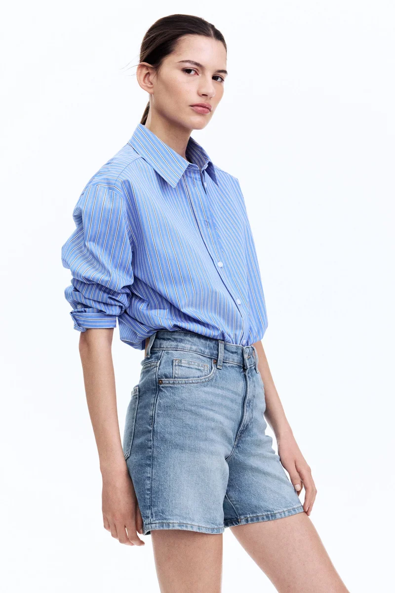 H&M High-waisted denim shorts