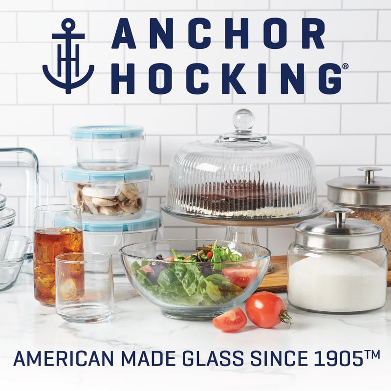 Anchor Hocking 26 Piece Glass Storage Containers with Lids (13 Glass Food Storage Containers & 13 Red SnugFit Lids) - Image 3