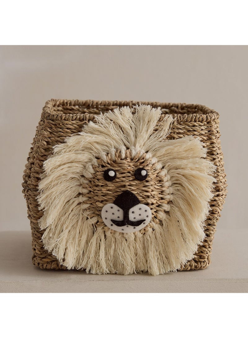 Home Box Forresta Lion Face Handmade Basket 21 x 18 x 21 cm - Image 2