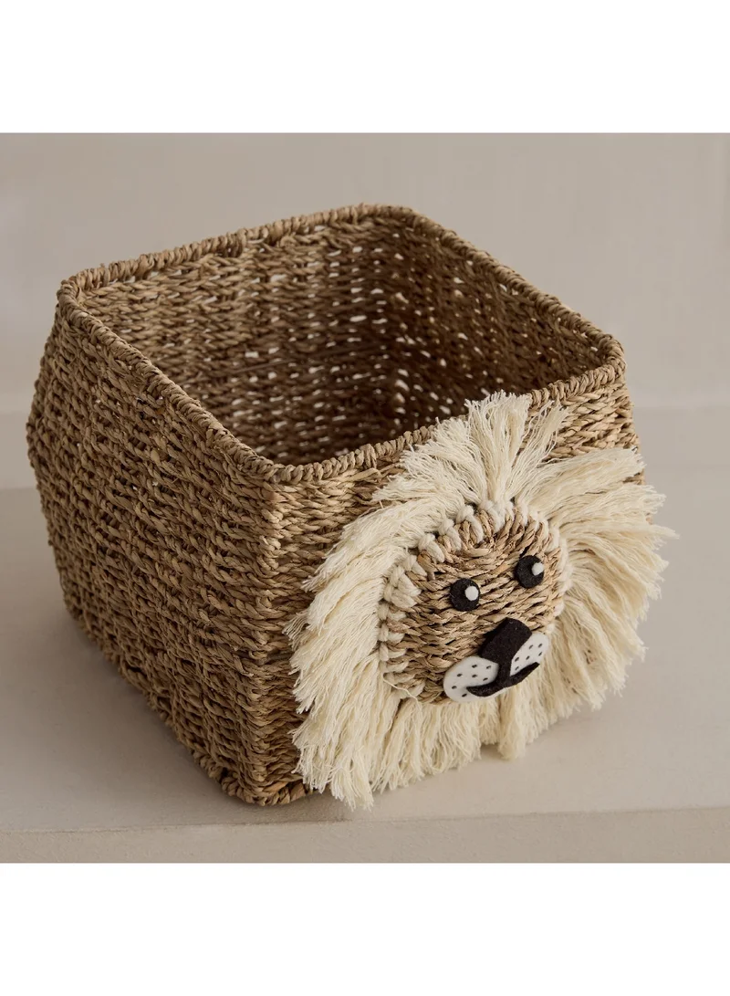 Home Box Forresta Lion Face Handmade Basket 21 x 18 x 21 cm