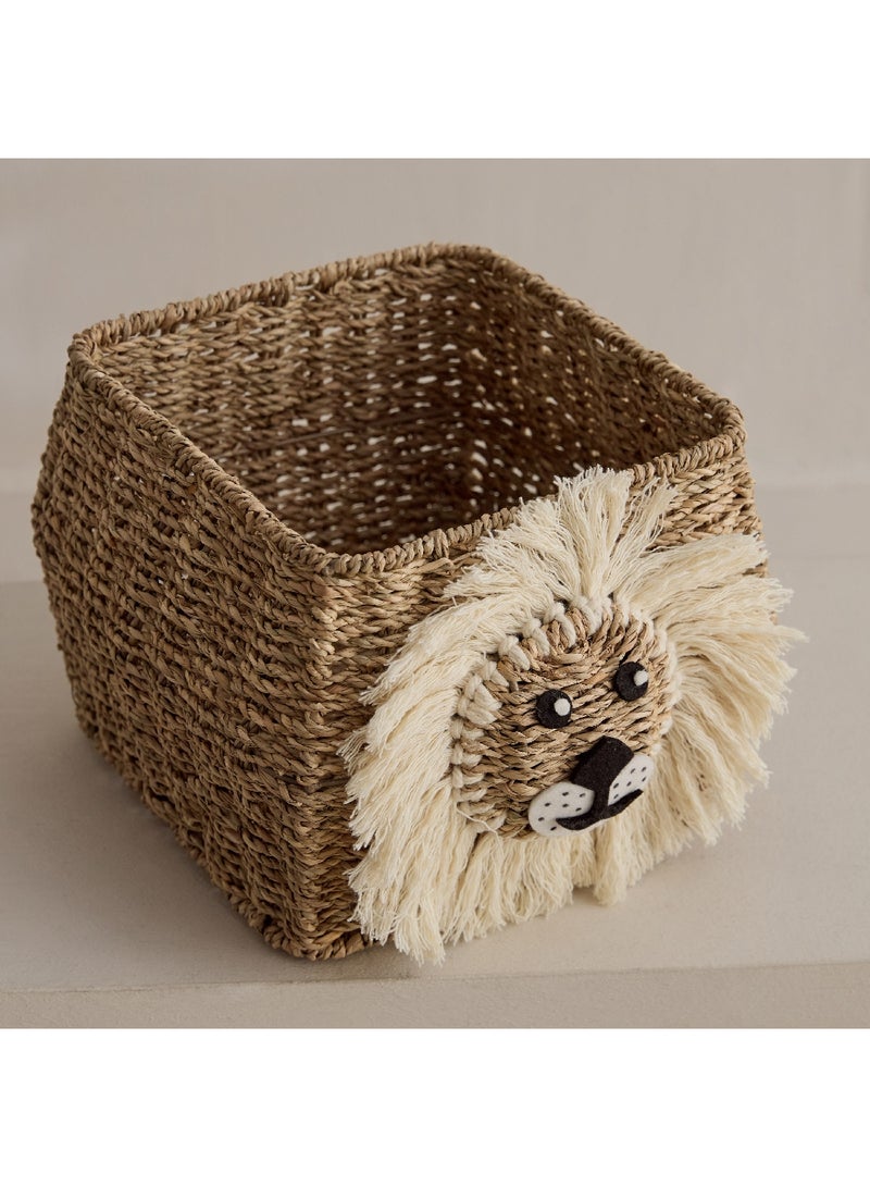 Home Box Forresta Lion Face Handmade Basket 21 x 18 x 21 cm - Image 1