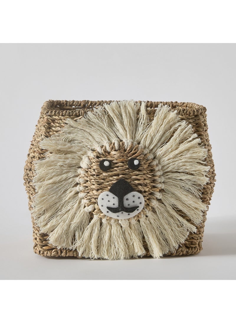 Home Box Forresta Lion Face Handmade Basket 21 x 18 x 21 cm - Image 5